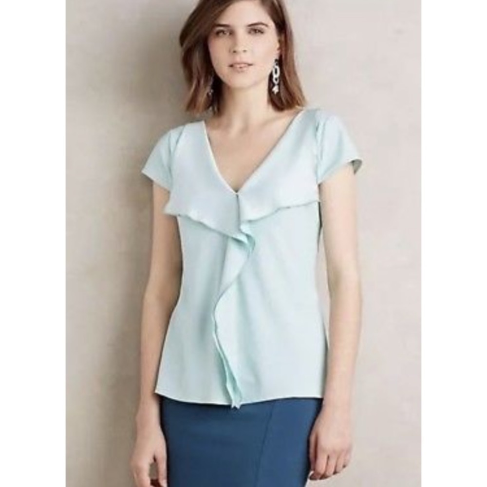 NWOT meadow rue ruffle cascade blouse